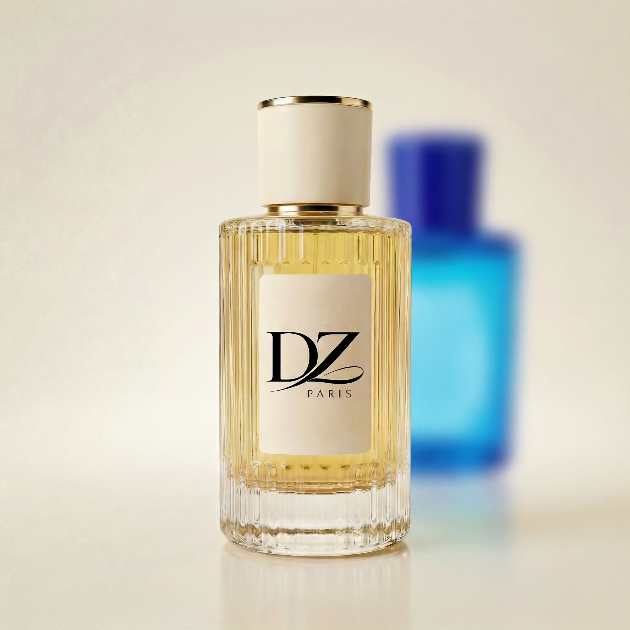 Extrait de Parfum U16 "Blu di Sicilia" von DZ in einem eleganten Flakon, mit blauen und grünen Design-Details.