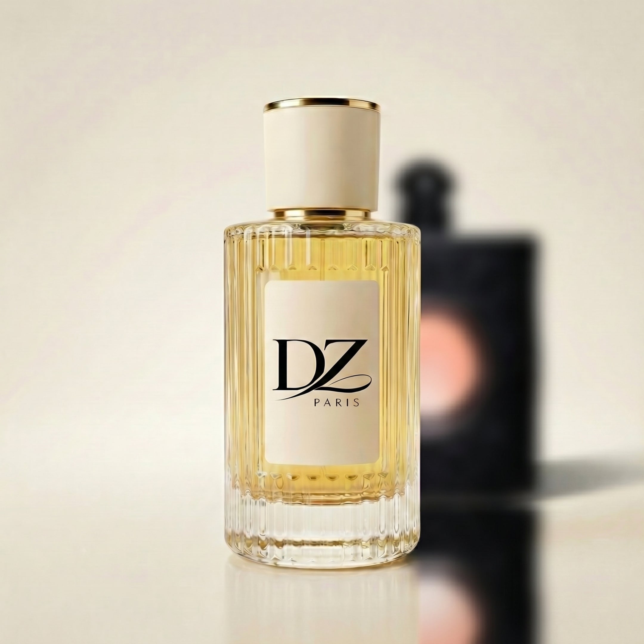 DZ Dark Opium Extrait de Parfum 40% Flakon mit dunklem, eleganten Duftdesign und stilvollem Glasbehälter.
