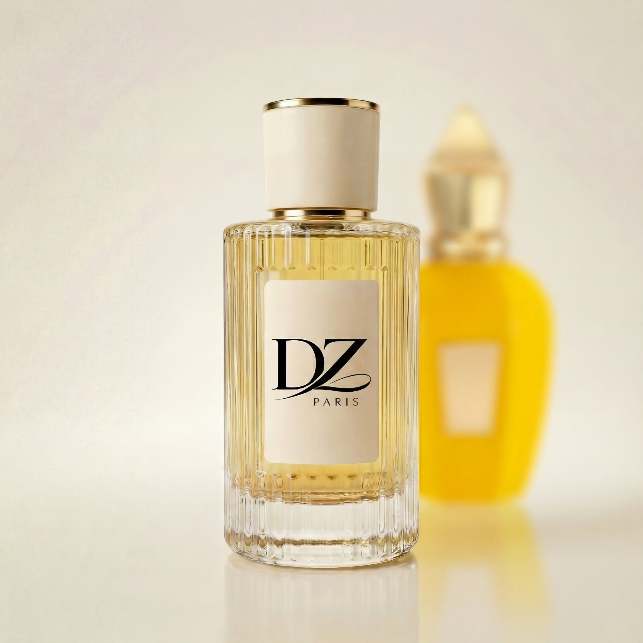 DZ U22 "Golden Erba d'Oro" Parfum, Flakon mit goldenem Design und Stillleben-Illustration, 40% Extrait de Parfum.