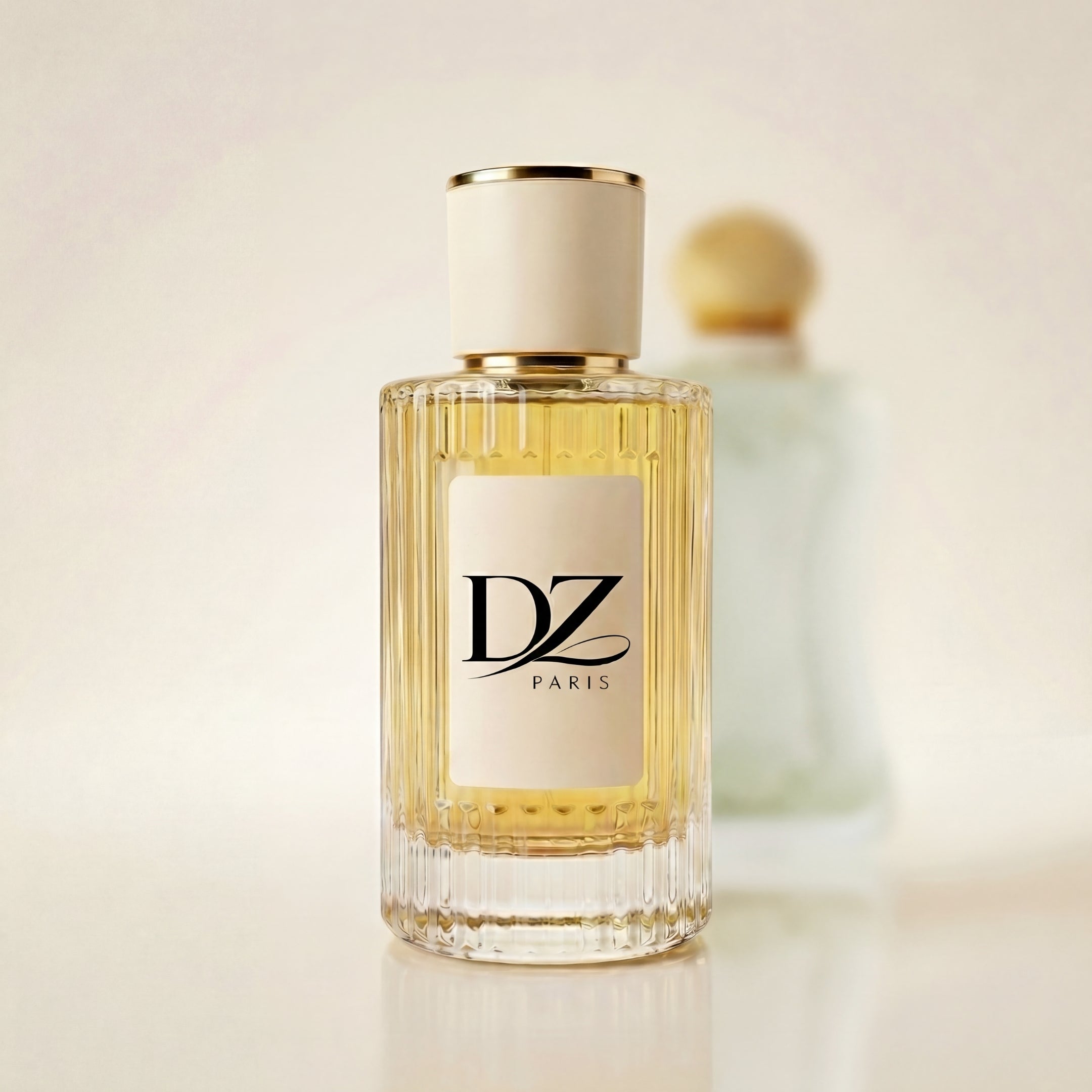 Flakon des DZ Extrait de Parfum "Melioris" U37 mit stilvollem Stillleben-Design, 40% Duftkonzentrat, elegante Parfumflasche