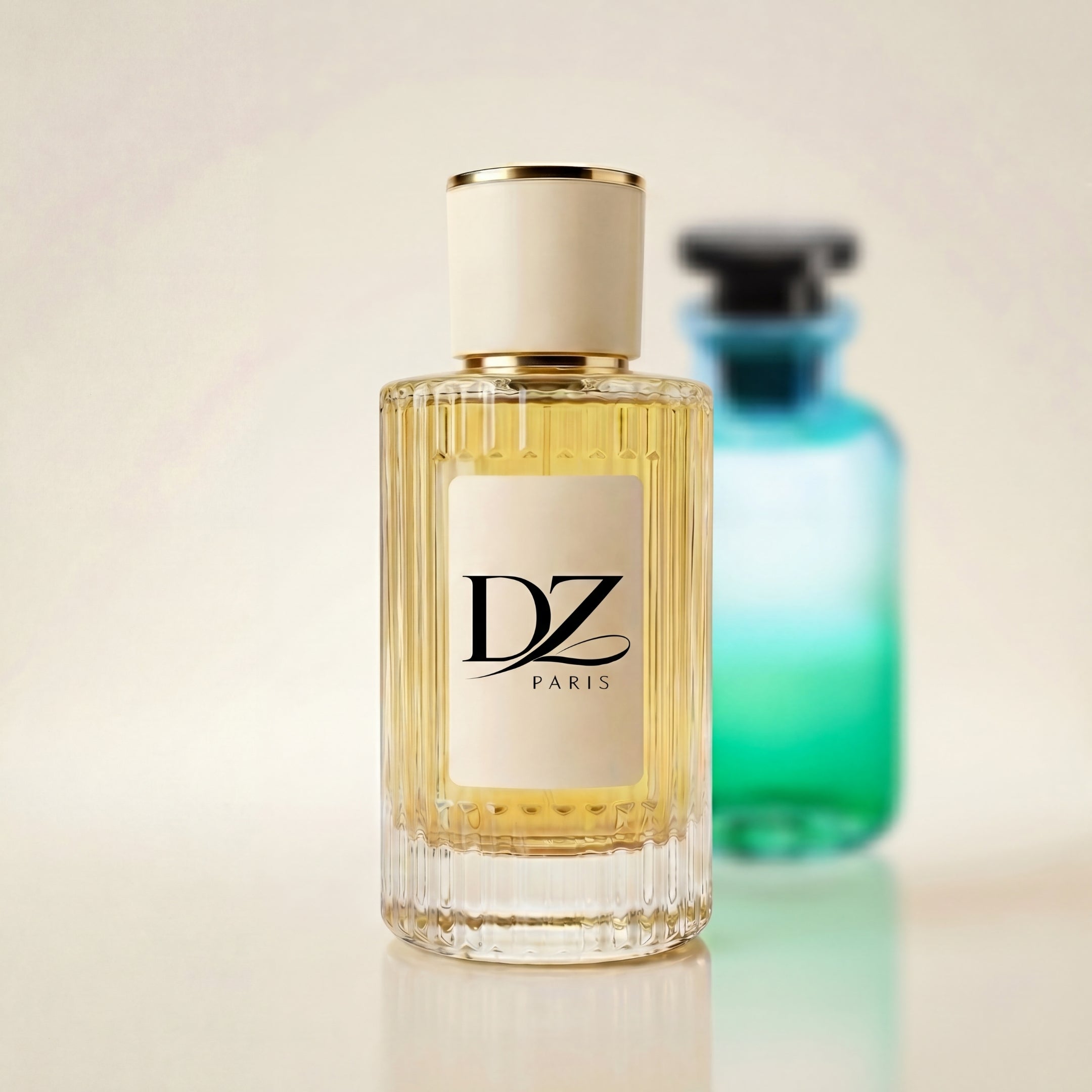 DZ U12 Pacific Breeze Extrait de Parfum Flakon mit stilvollem Design und bläulicher Flüssigkeit, 40% Duftkonzentration