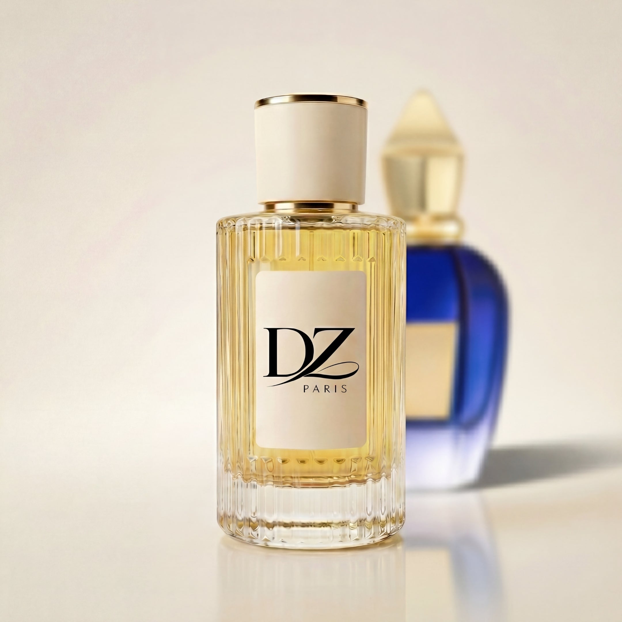 DZ U21 Torino Ventuno Extrait de Parfum Flakon mit stilvollem Design auf einem Stillleben-Hintergrund